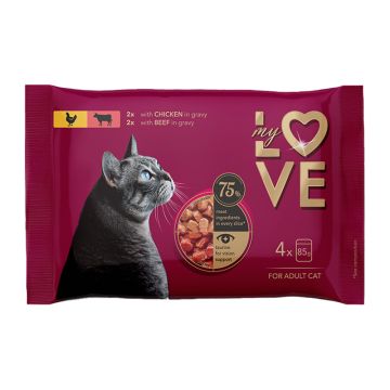 My Love Cat Adult Chicken & Beef 4x85gr