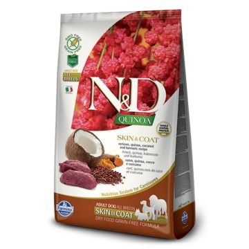 N&D Quinoa Dog Skin & Coat με Ελάφι 7kg