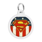 Wau Dog Μεταλλική Ταυτότητα 25mm Superman America με Smart ID