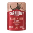 Carnilove Cat Kitten Pouch Gravy Rabbit Fillets & Marigold 85gr